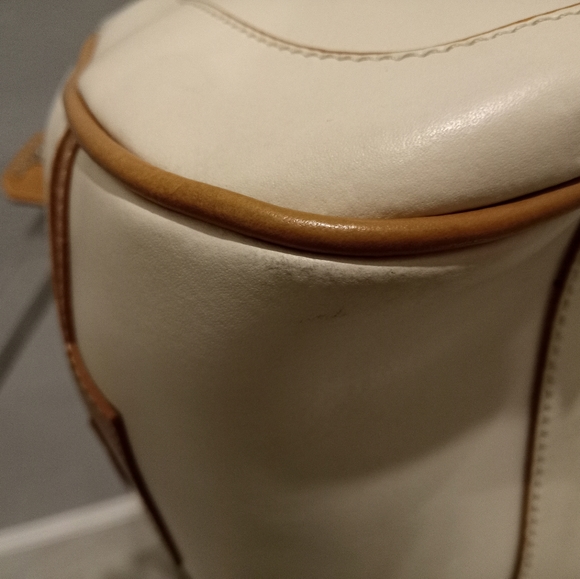 Nardelli ivory and camel leather crossbody bowler Boston bag - Picture 9 of 12